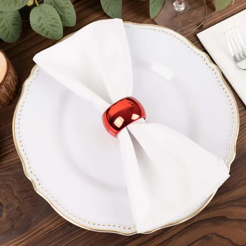 Efavormart - Juego de 20 servilleteros acrílicos rojos al por mayor para ajustes de lugar, bodas, recepciones, cenas o fiestas de vacaciones