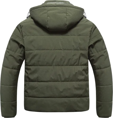 Miniatura 2 de CREATMO US Chaqueta acolchada de invierno para hombre grande y alta, impermeable, abrigo de burbujas, parka de esquí hinchada con capucha