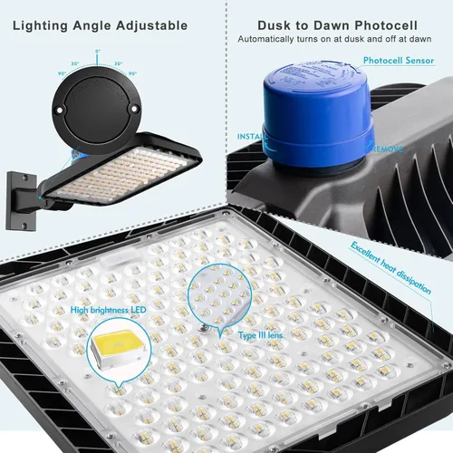 Miniatura 3 de Luces LED de estacionamiento de 240 W (240 x 1 W) para exteriores, 60000LM (250 Lm/W) 5000 K, luces LED comerciales de 6 KV SPD IP65, luz de poste