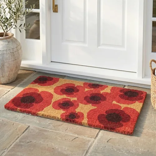 Miniatura 63 de Fab Habitat Felpudo extra grueso, tejido a mano, duradero, fibra de coco natural, entrada, puerta delantera, porche, patio, pájaros en rama, gris