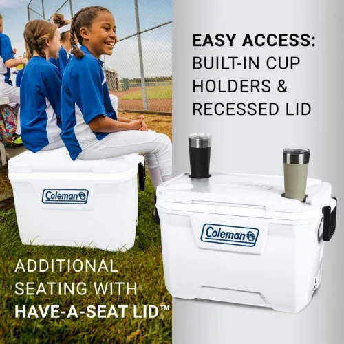 Miniatura 4 de Coleman Marine Cooler with Fully Insulated UV Guard Lid & Body, Keeps Ice for 3+ Days, Great for Boating & Fishing, 52qt/100qt Wheeled/120qt Options