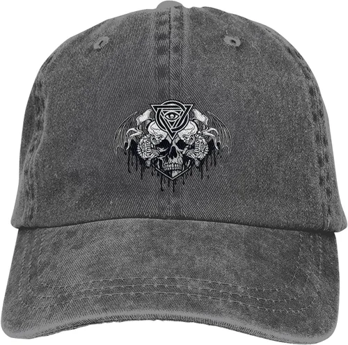 Miniatura 9 de Cowboy Hat Trendy Hats for Man and Women Djustable Four Season Outdoor Baseball Cap of Hell Skull with Angel Deep Heather
