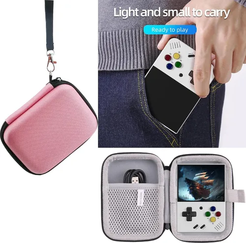 Miniatura 6 de WAIYUCN Estuche de transporte rígido de EVA para Miyoo Mini Plus, funda de consola de juegos de mano retro de 3.5 pulgadas (rosa)