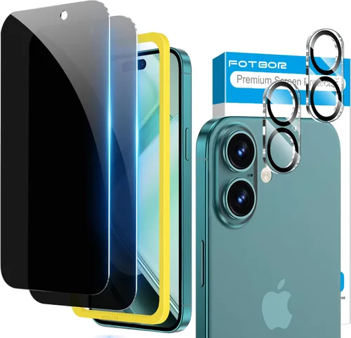 Miniatura 13 de Fotbor Protector de pantalla de privacidad para iPhone 13 Pro con protector de lente de cámara [2 + 2 unidades], con kit de fácil instalación