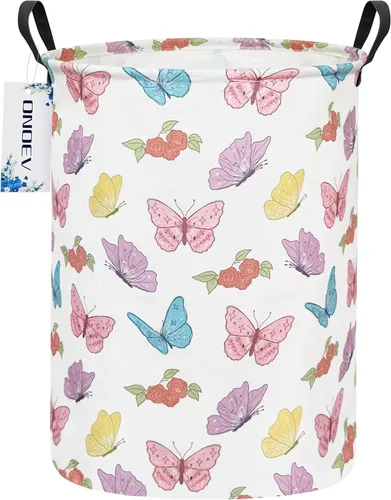 Miniatura 8 de Cesta de lavandería redonda impermeable, cesta de almacenamiento plegable, cestas de lavandería con asa, cesta de regalo, adecuada para habitación