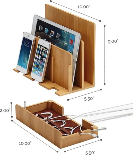 Miniatura 3 de Estación de carga de gran utilidad para múltiples dispositivos, Bambú (Eco-Friendly Bamboo CORE (without Power Supply))