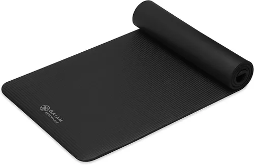 Miniatura 8 de Gaiam Essentials - Alfombrilla de yoga y pilates, fitness y ejercicio de 2/5 pulgadas de grosor (0.394 in) con correa de transporte fácil de Negro