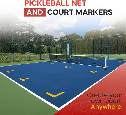 Miniatura 2 de Juego de pickleball de red de pickleball portátil para entrada y cancha con bolsa de bola de pepinillo - Equipo de bola de pepinillo para exteriores