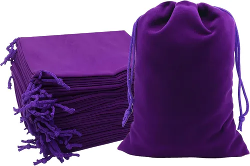 Miniatura 67 de Mandala Crafts Bolsas de terciopelo negro con cordón de 14 x 14 pulgadas, 10 bolsas grandes de terciopelo con cordón a granel para regalos de fiesta