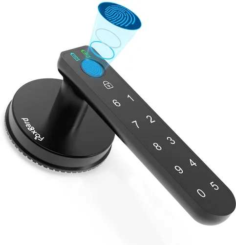 Miniatura 9 de Foxgard - Cerradura inteligente de huellas dactilares, cerradura biométrica, perilla de puerta electrónica con teclado, perilla de puerta Negro