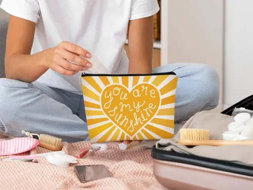 Miniatura 4 de Bolsa de maquillaje You are My Sunshine Gifts – Regalo inspirador para mujeres, hija, profesora o ocasión de agradecimiento, Sunshine 1