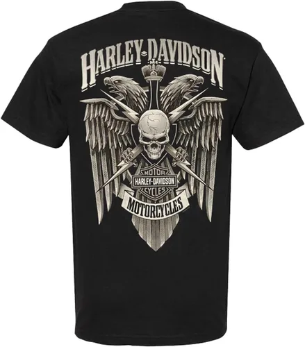 Miniatura 2 de Harley-Davidson Camiseta de algodón de manga corta con cuello redondo Lightning Crest para hombre