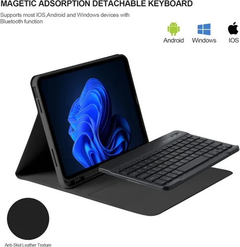 Miniatura 5 de BQSS Funda para iPad (A16) de 11ª y 10ª Generación con Teclado, Activación/Suspensión Automática, Funda con Teclado Bluetooth Inalámbrico