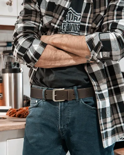 Miniatura 7 de CHAOREN Cinturón de cuero de grano completo para hombre, cinturones de trabajo para hombres, resistentes, uso diario para pantalones de mezclilla