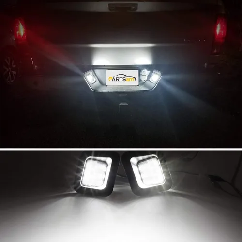 Miniatura 7 de Ensemble de luces LED Partsam para matrícula con carcasa negra ahumada Compatible con Dodge Ram 1500 2500 3500 2003-2018 para camioneta Pickup
