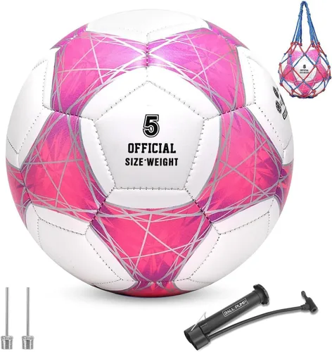Miniatura 13 de STEEFAN Balón de fútbol verde azulado/azul/rosa, tamaño 3/4/5 para jugar al aire libre, pelota oficial de fútbol que cambia de color con agujas
