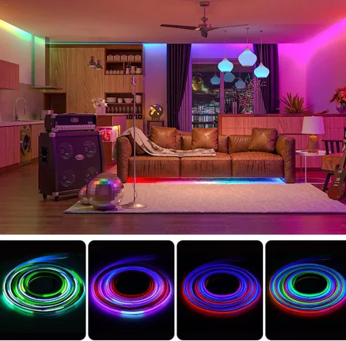 Miniatura 7 de BTF-LIGHTING FCOB WS2811 IC RGB COB - Tira de luces LED COB de 16.4 pies DC12V 630LED/m Flexible de Alta Densidad Uniforme Luz de Color Perseguidor
