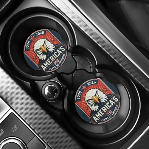 Miniatura 14 de AFPANQZ 250 Years Print Car Coasters for Cup Holders Absorbent Car Accessories 2.8" Car Cup Holder for Women 2 Pack