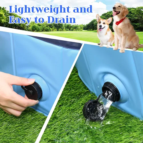 Miniatura 7 de Eooqi Piscina plegable para perros, bañera portátil para mascotas y piscina infantil, bañera plegable para cachorros, perros pequeños, medianos