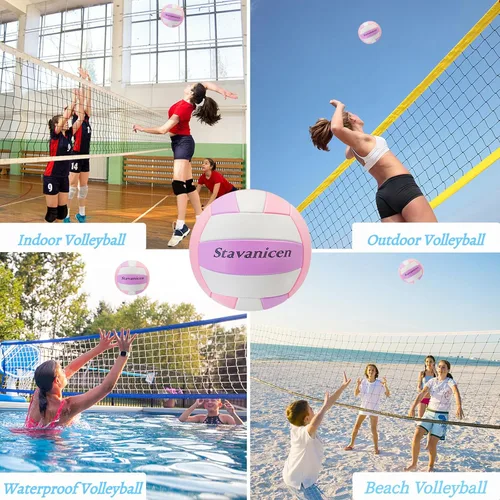 Miniatura 4 de Volleyball Official Size 5 for Indoor Outdoor, Soft Touch Volleyballs for Adults Beach Play,Pool,Game,Gym,Training, Waterproof Volleyball with Ball