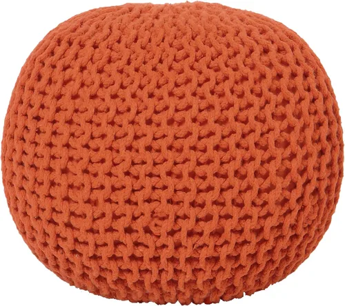 Miniatura 13 de REDEARTH Puf Otomano Redondo - Tejido a Mano con Cable Estilo Boho, Decoración del Hogar, Puf Circular, Reposapiés para Sala de Estar - Guardería
