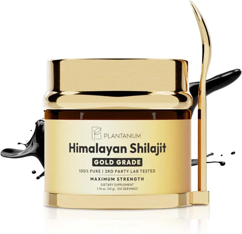 Resina Shilajit del Himalaya prémium de grado dorado 1.76 oz, 100 porciones, más de 85 minerales traza, 78% más de ácido fúlvico. Energía, vitalidad