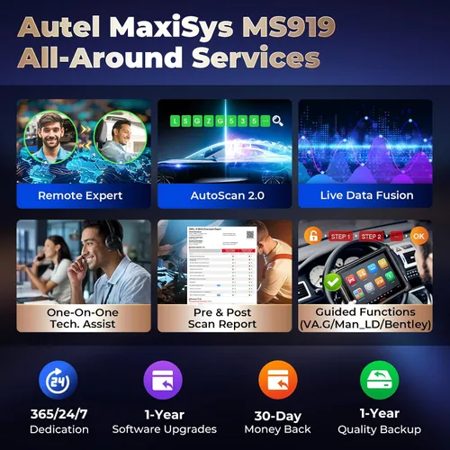 Miniatura 9 de Autel MaxiSys MS919 J2534 Prog, ram, D-PDU RP1210, ECU C0.ding, más de 40 servicios calientes, topología, AutoScan 2.0, escáner inteligente Autel