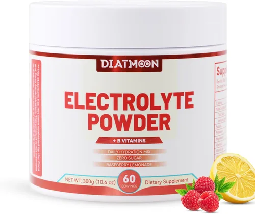 Electrolitos en polvo sin azúcar, mejorado con vitaminas B y minerales - Suplemento de bebida de hidratación apto para dieta cetogénica, 60 porciones