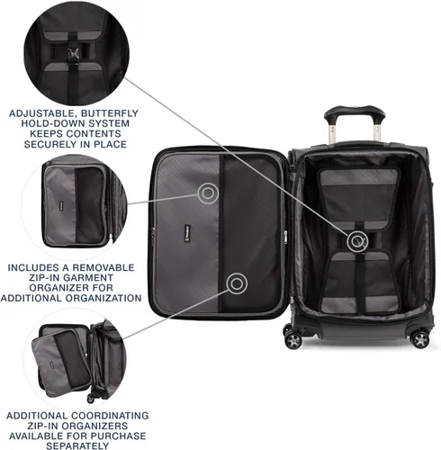 Miniatura 5 de Travelpro Crew Versapack - Maleta giratoria extensible Softside, Gris (Titanium Grey)), 407186305