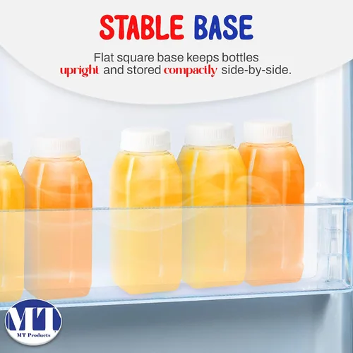 Miniatura 9 de 8 Oz. Empty Clear PET botellas plásticas de jugo con tapa por MT Products - Set de 12 botellas y 12 tapas
