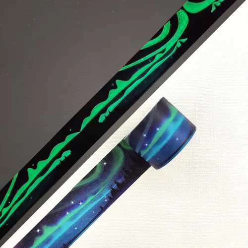Miniatura 9 de YUBBAEX Juego de cinta adhesiva luminosa de galaxia Washi que brilla en la oscuridad, decoración para artes, manualidades, suministros de diario