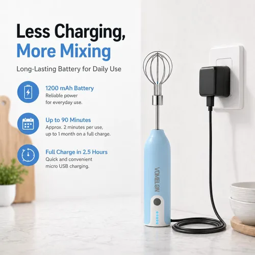Miniatura 5 de Batidor de huevos, batería recargable de control inalámbrico eléctrico de múltiples velocidades, batidor de globos para huevos, crema de batido