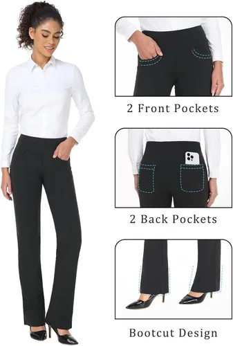 Miniatura 82 de Safort Pantalones de yoga con entrepierna de 28" 30" 32" 34"más amplios en la parte inferior para botas altas, 4 bolsillos, UPF50+