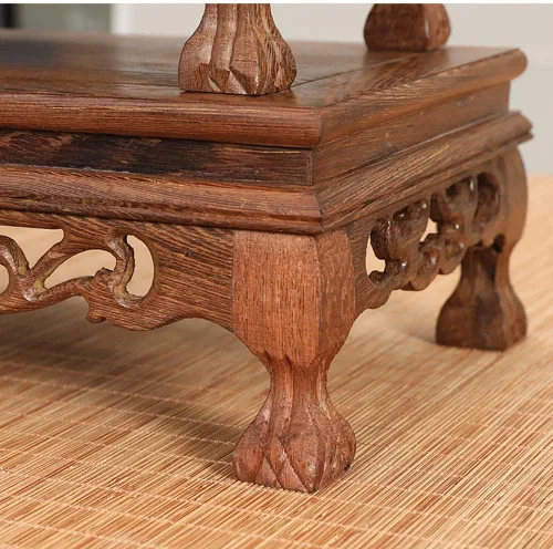 Miniatura 6 de GOLDY&WENDY Base rectangular de madera de ala de pollo con base de palisandro florero planta estatua de Buda soporte de exhibición pedestal