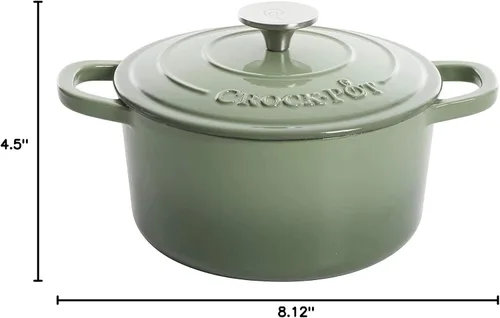 Miniatura 6 de Crock-Pot Artisan - Cacerola redonda esmaltada de hierro fundido estilo horno holandés, 3 cuartos de galón, verde pistacho