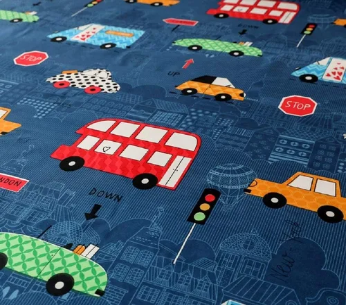 Miniatura 4 de Sábana bajera ajustable con fundas de colchón de bolsillo profundo, sábanas de tela gruesa con estampado de coches (azul marino (coches)