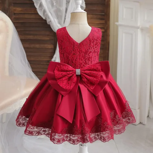 Miniatura 3 de NNJXD Vestido de Princesa de Tul con Flores para Niñas Pequeñas y Bebés Niña