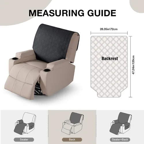 Miniatura 2 de VANSOFY Fundas para sillas reclinables, 100% impermeables, funda para respaldo reclinable, funda antideslizante para silla de perro, protector
