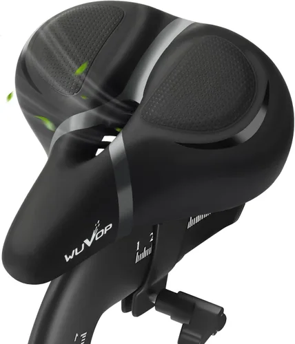Miniatura 7 de Asiento de bicicleta de gran tamaño, asiento de bicicleta ancho para comodidad de mujeres y hombres, sillín de bicicleta universal impermeable