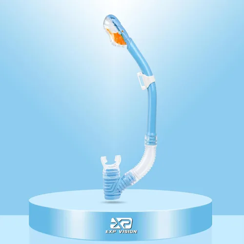 Miniatura 9 de Snorkel seco para niños, tubo de esnórquel definitivo para esnórquel, apnea y natación, tecnología de respiración fácil, válvula seca montada