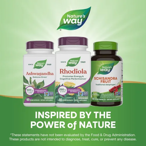 Miniatura 7 de Nature's Way Rhodiola, 250 mg por porción, apoya la energía y el rendimiento cognitivo*, hierba adaptogénica*, proyecto verificado sin OMG, vegano