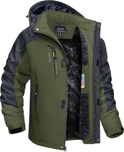 Miniatura 12 de TACVASEN Chaqueta de invierno para hombre, chaqueta de forro polar resistente al agua, chaqueta de esquí para nieve, chaqueta táctica militar