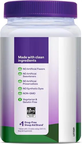 Miniatura 9 de Natrol Melatonina para niños 1 mg, suplemento dietético para un sueño reparador, gomitas de melatonina para niños, 180 gomitas con sabor a