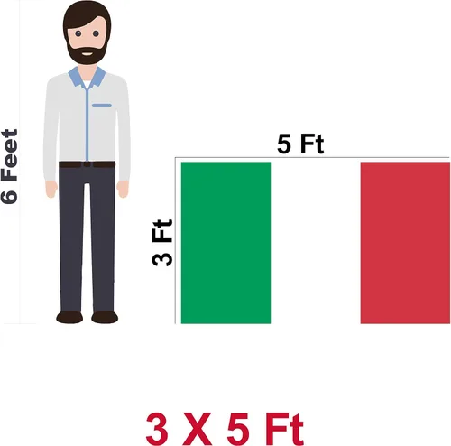 Miniatura 8 de G128 Bandera de Italia, 3 x 5 pies, serie LiteWeave, impresa en poliéster 100D, bandera de país, colores vibrantes, ojales de latón