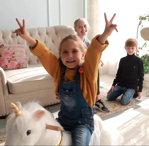 Miniatura 6 de UFREE pony, caballo de juguete que camina, caballo balancín con ruedas Giddy Up Ride On para niños 3 a 5 años, 3 hasta 5 años