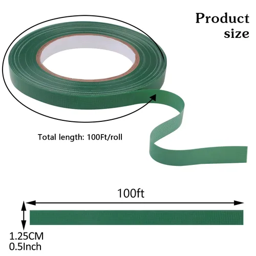 Miniatura 3 de Prudiut Cinta floral verde impermeable con flores, cinta adhesiva de 1/2 pulgada de ancho para envolver ramos, manualidades florales
