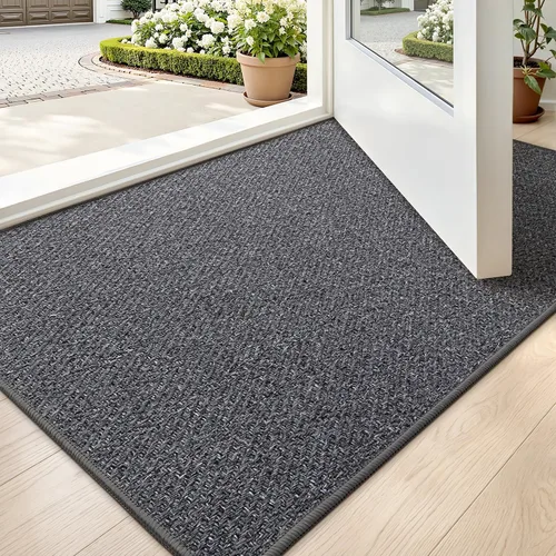 Miniatura 28 de LUMI Tapete ultradelgado para puerta de interior de 17 x 30 pulgadas, tapete de entrada antideslizante, tapete de perfil bajo, tapete de diseño