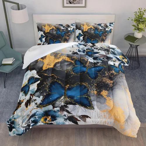 Miniatura 35 de Juego de edredón de 3 piezas con tema de hadas y sirenas, edredón de tamaño individual con escamas de peces marinos, corona de coral, ropa de cama