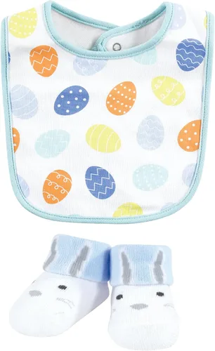 Miniatura 171 de Hudson Baby Conjunto de babero y calcetines unisex de algodón para bebé