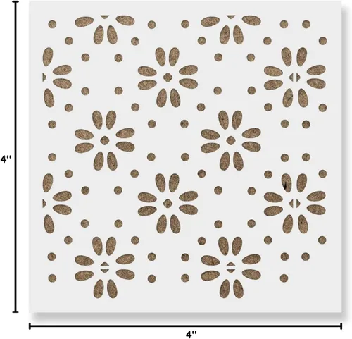 Miniatura 5 de Plantilla de azulejos Runa - Plantillas de azulejos escandinavos reutilizables para pintar suelos, paredes, muebles y mucho más personalizados